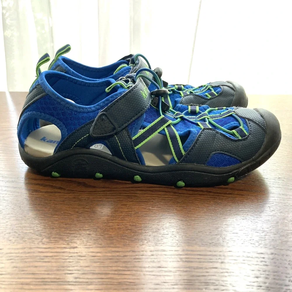 Kamik Electro Teal Water Sandal‎ Aqua Waterproof Shoe Boys 7 Youth HK8036 EUC